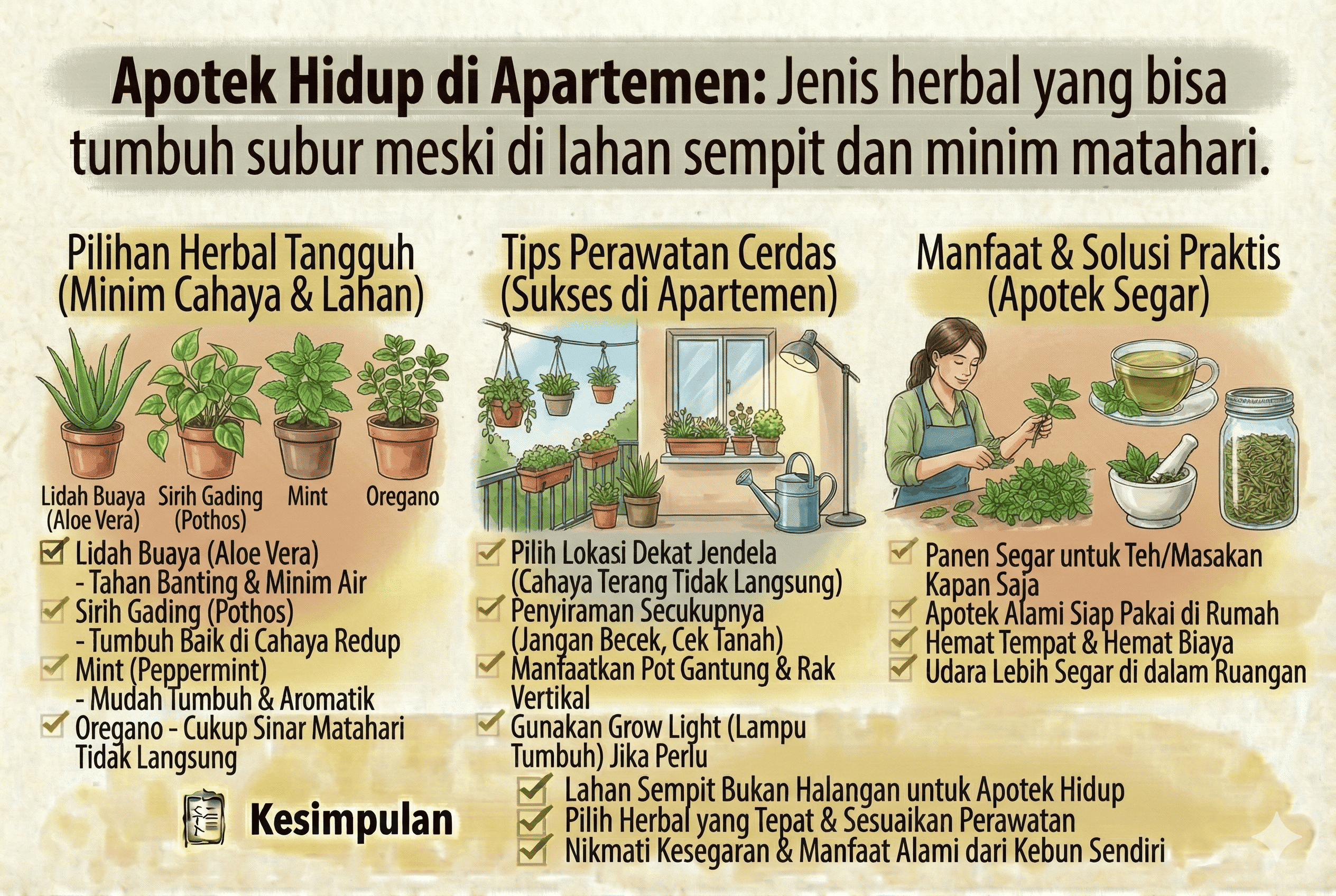 Apotek Hidup di Apartemen: Solusi "Green Living" di Lahan Sempit & Minim Cahaya!